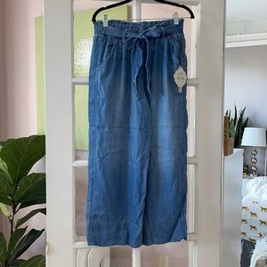 Knox Rose Mid-Rise Tie Front Cropped WideLeg Pants